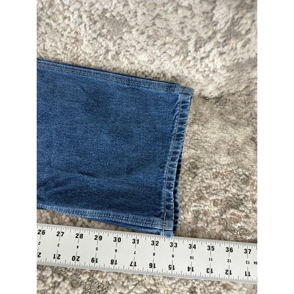 Carhartt Size 34x34 Denim Jeans Casual Pants Blue Button Zip Pocket Straight Leg - Picture 6 of 11